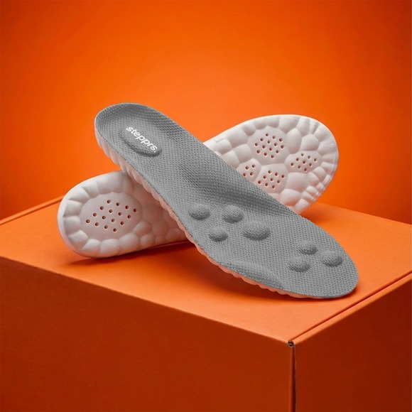 Stepprs Shoes - Stepprs Massage Insoles Gray Arch Support Shock Absorption Mens 8 Womens 9 NEW
